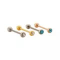 Multi-Pack CZ Titanium Internally Threaded Barbells 4 Pack - 14 Gauge at Spencer's