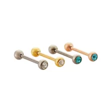 Multi-Pack CZ Titanium Internally Threaded Barbells 4 Pack - 14 Gauge at Spencer's