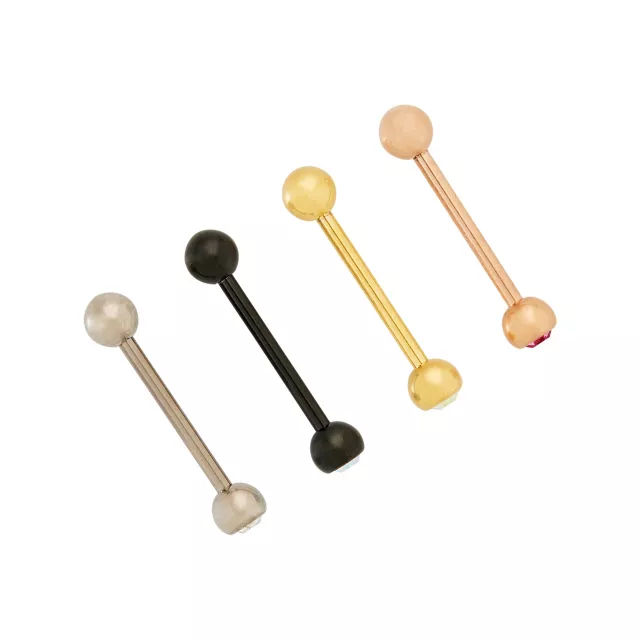Multi-Pack Round CZ Titanium Internally Threaded Barbells 4 Pack - 14 Gauge at Spencer's