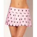 Pink Playboy Bunny Print Mini Skirt at Spencer's