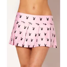 Pink Playboy Bunny Print Mini Skirt at Spencer's