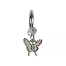 Silvertone Glitter Fake Dangle Belly Ring - 16 Gauge at Spencer's