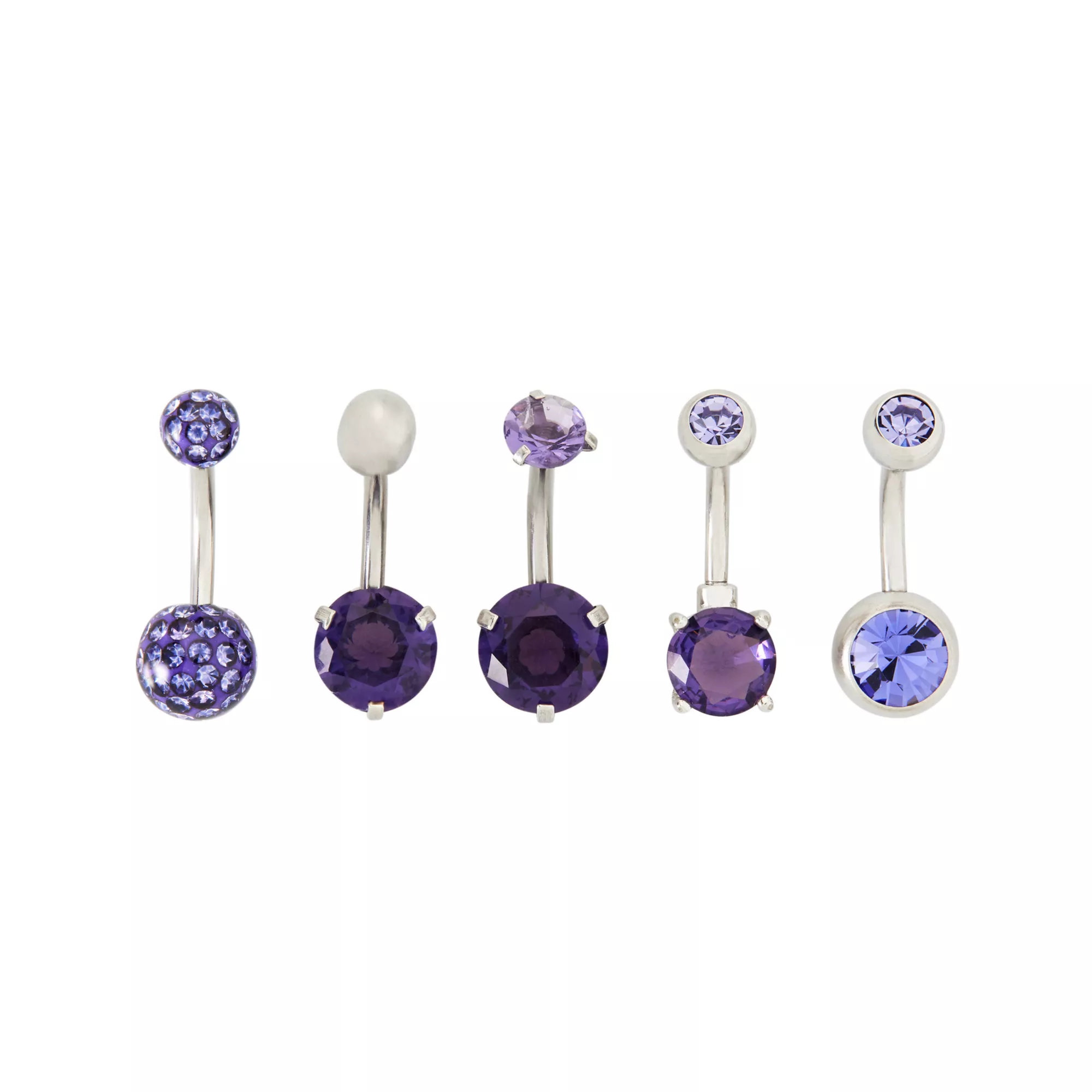 Multi-Pack Dark Blue CZ Belly Rings - 14 Gauge at Spencer's