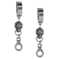 Silvertone Skull Dangle Huggie Hoop Earrings at Spencer's