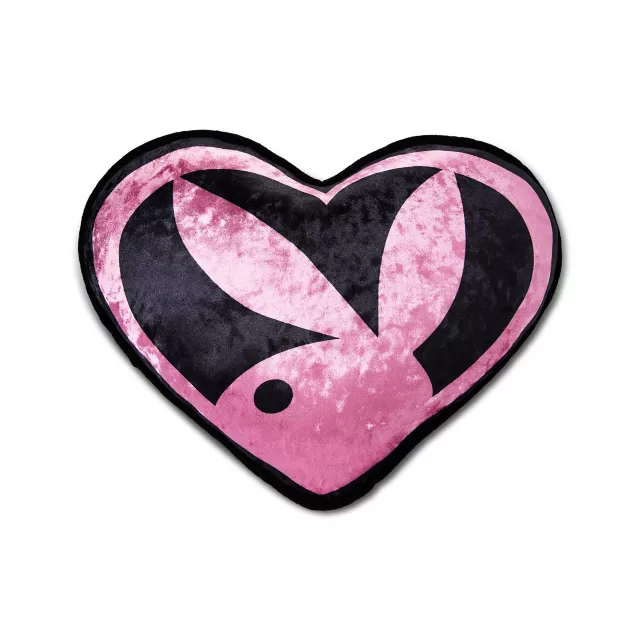 Pink and Black Playboy Heart Pillow at Spencer's