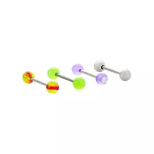 Multi-Pack Purple Yellow and Green Barbells 4 Pack - 14 Gauge at Spencer's