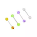 Multi-Pack Purple Yellow and Green Barbells 4 Pack - 14 Gauge at Spencer's