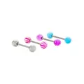 Multi-Pack Pink Blue and Purple Barbells 4 Pack - 14 Gauge at Spencer's