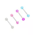 Multi-Pack Pink Blue and Purple Barbells 4 Pack - 14 Gauge at Spencer's