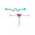 Multi-Pack Swerve and Butterfly Dangle Industrial Barbells 2 Pack - 14 Gauge at Spencer's