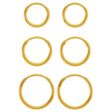 Multi-Pack Goldtone Titanium Graduated Size Hoop Earrings - 3 Pair at Spencer's