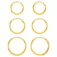 Multi-Pack CZ Goldtone Hoop Earrings - 3 Pair at Spencer's