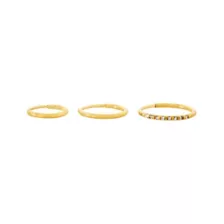 Multi-Pack CZ Goldtone Hoop Earrings - 3 Pair at Spencer's