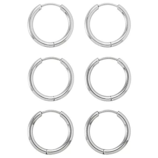 Multi-Pack Silvertone Round Hoop Earrings - 3 Pair at Spencer's