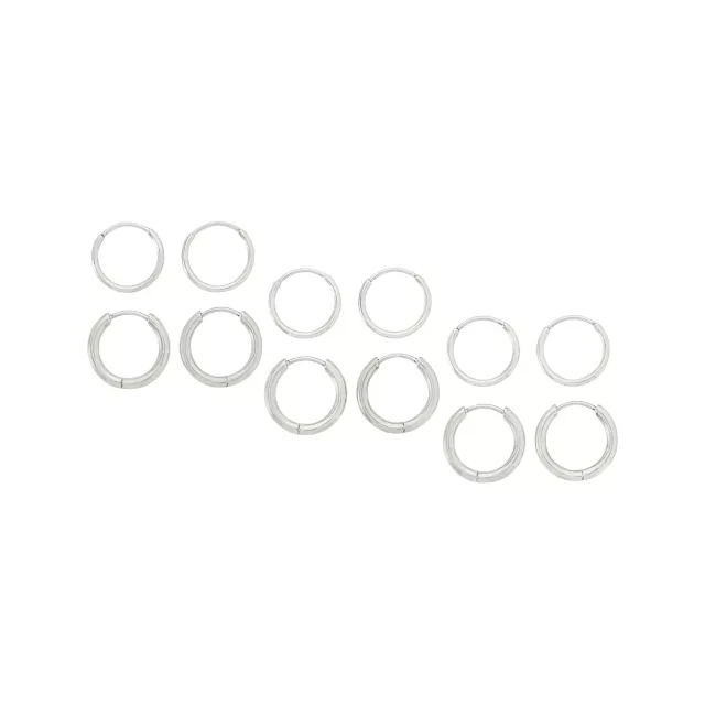 Multi-Pack Silvertone Hoop Earrings - 6 Pair at Spencer's