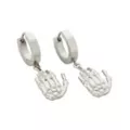 Silvertone Skull Huggie Hoop Dangle Earrings at Spencer's