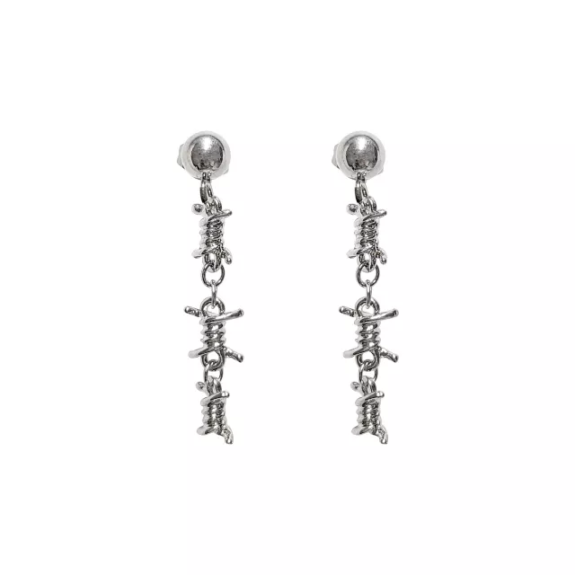 Barbed Wire Chain Dangle Earrings - 18 Gauge at Spencer's