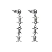 Barbed Wire Chain Dangle Earrings - 18 Gauge at Spencer's