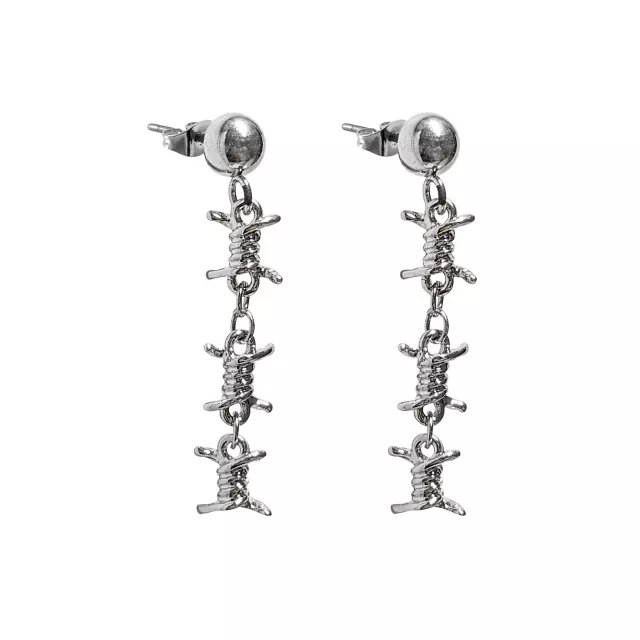 Barbed Wire Chain Dangle Earrings - 18 Gauge at Spencer's