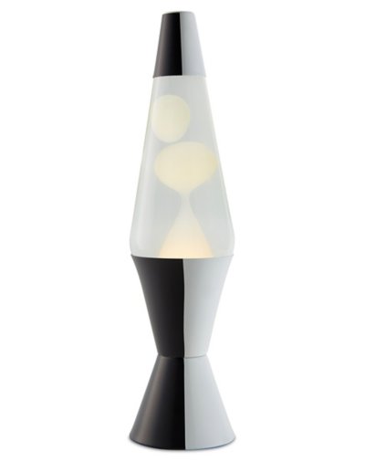 17 Inch Black and White Half Moon Lava Lamp
