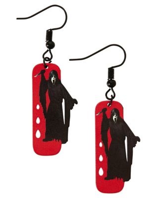 Ghost Face ® Blood Drip Card Dangle Earrings  