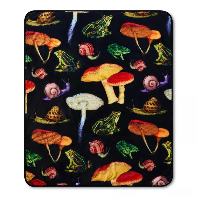 Goblincore Mushroom Pattern Fleece Blanket at Spencer's