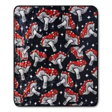 Mushroom Glitter Knit Fleece Blanket at Spencer's