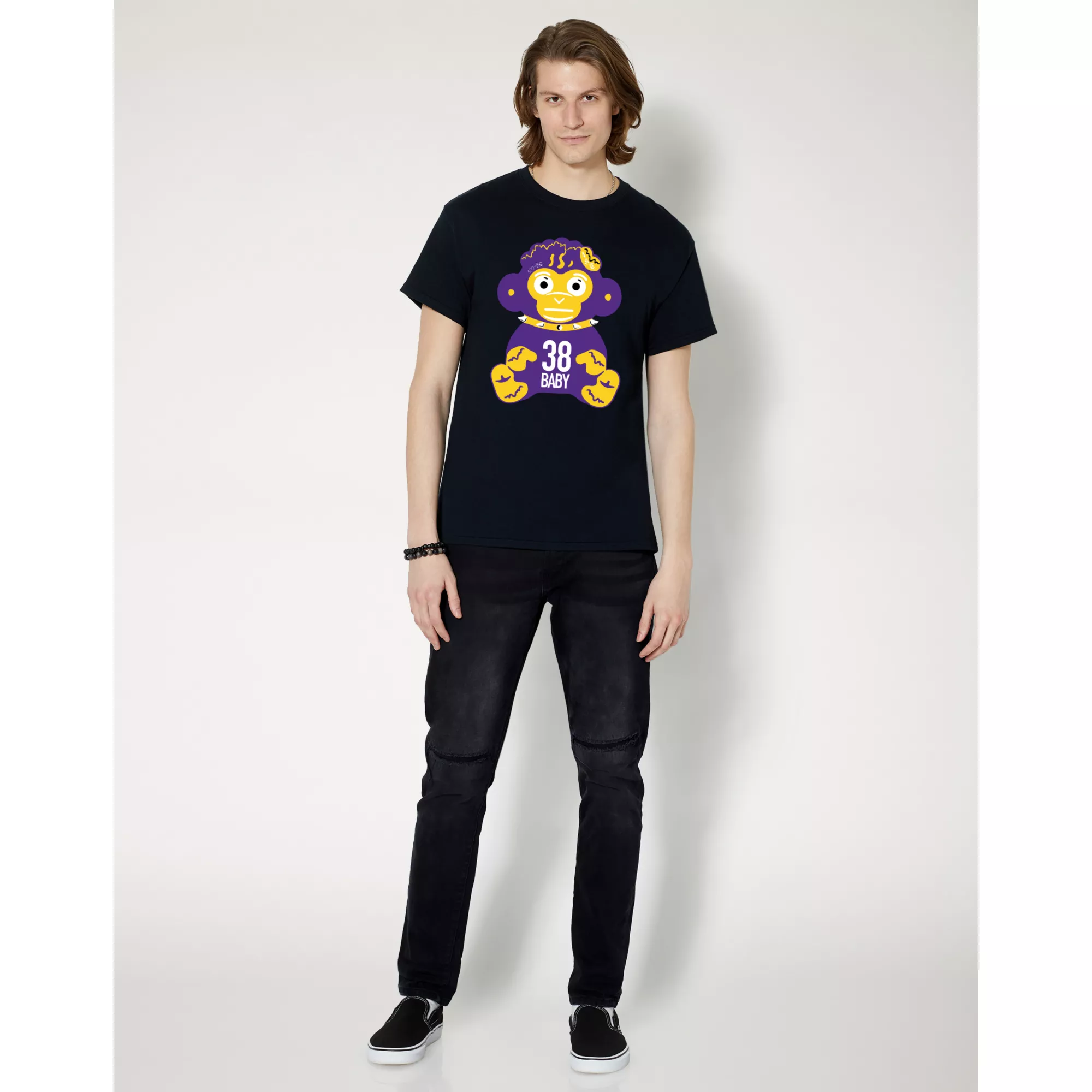 Purple and Yellow NBA Monkey T Shirt - YoungBoy