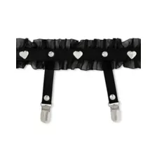 Black Lace Heart Leg Garters at Spencer's