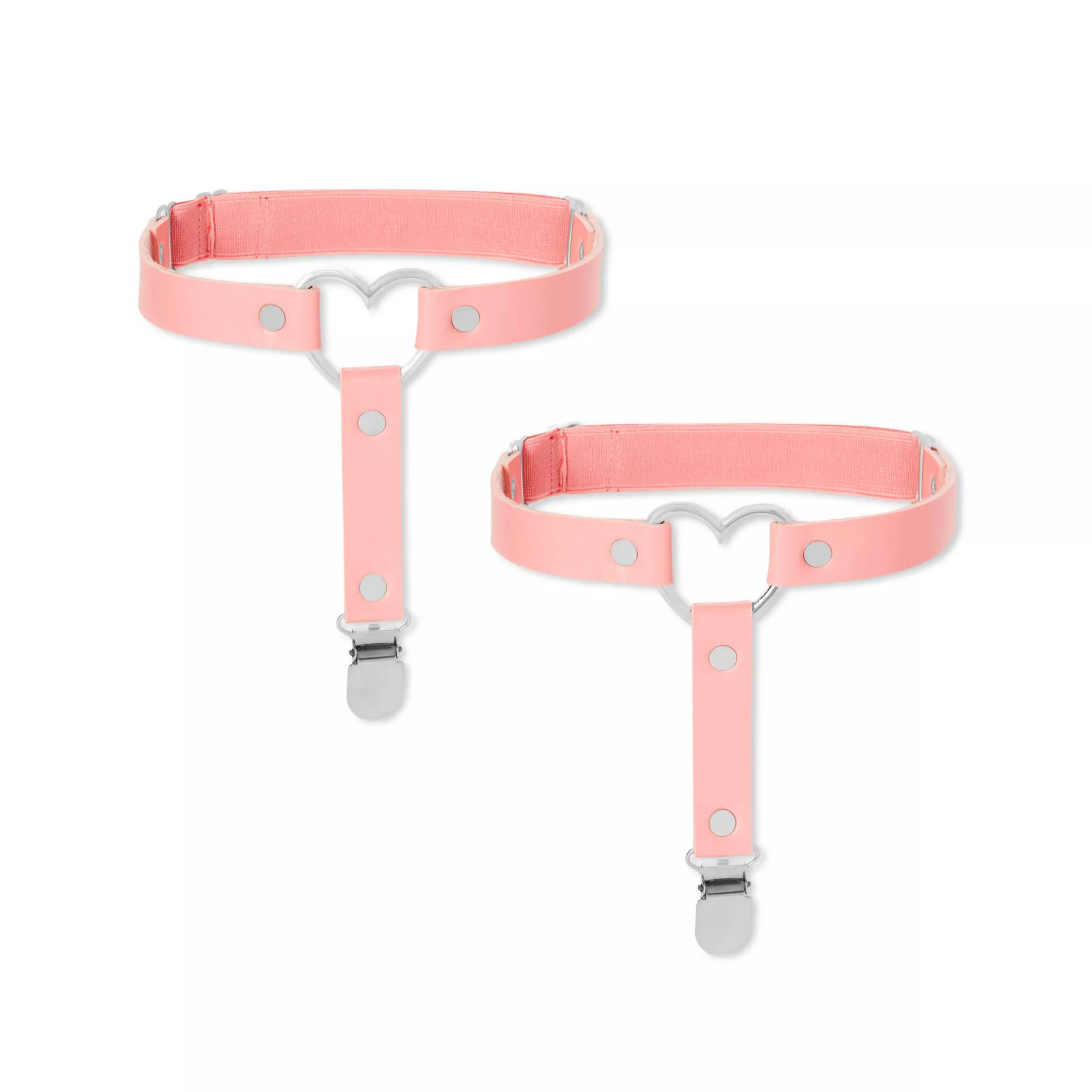 Pink Heart Leg Garters at Spencer's