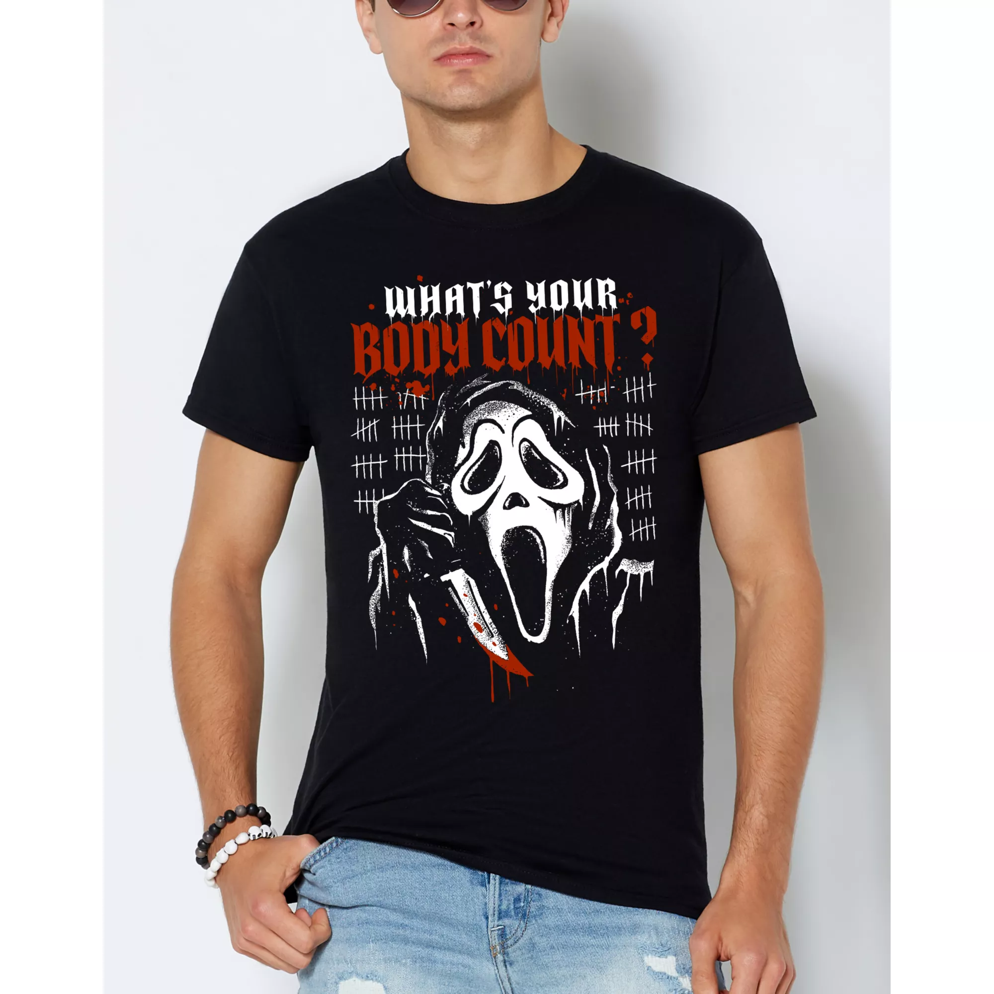 Ghost Face What's Your Body Count T Shirt at Spencer's