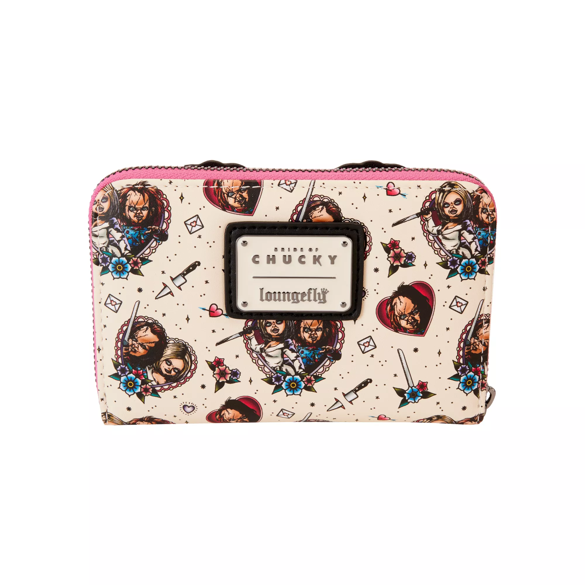 Loungefly Chucky and Tiffany Heart Zip Wallet - Bride of Chucky at Spencer's