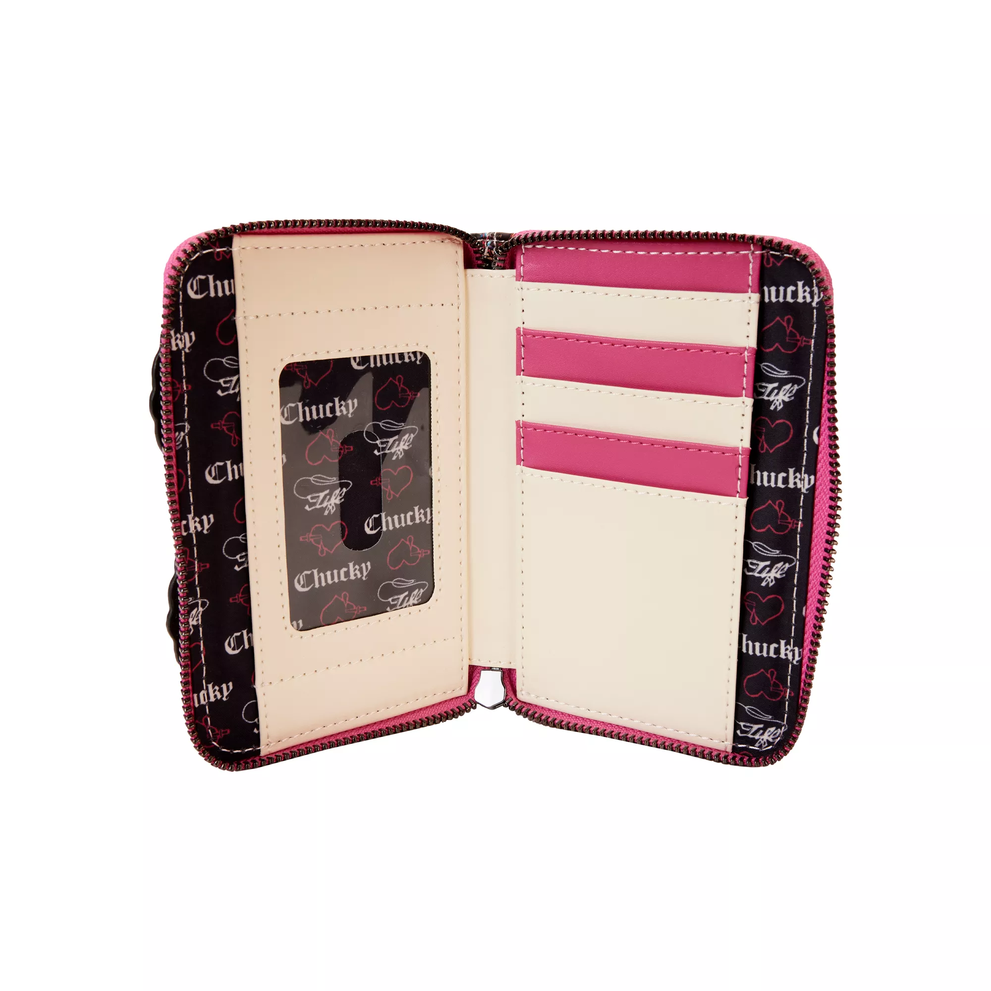 Loungefly Chucky and Tiffany Heart Zip Wallet - Bride of Chucky at Spencer's