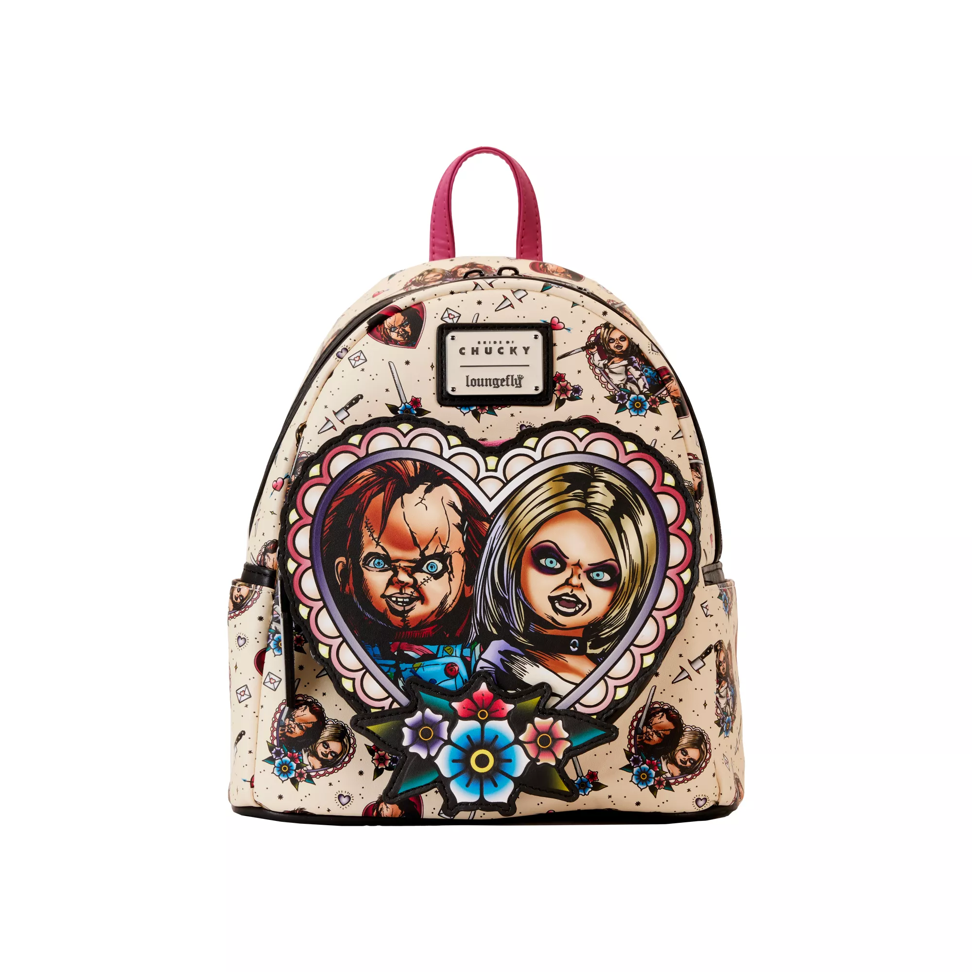 Loungefly Chucky and Tiffany Heart Mini Backpack - Bride of Chucky at Spencer's
