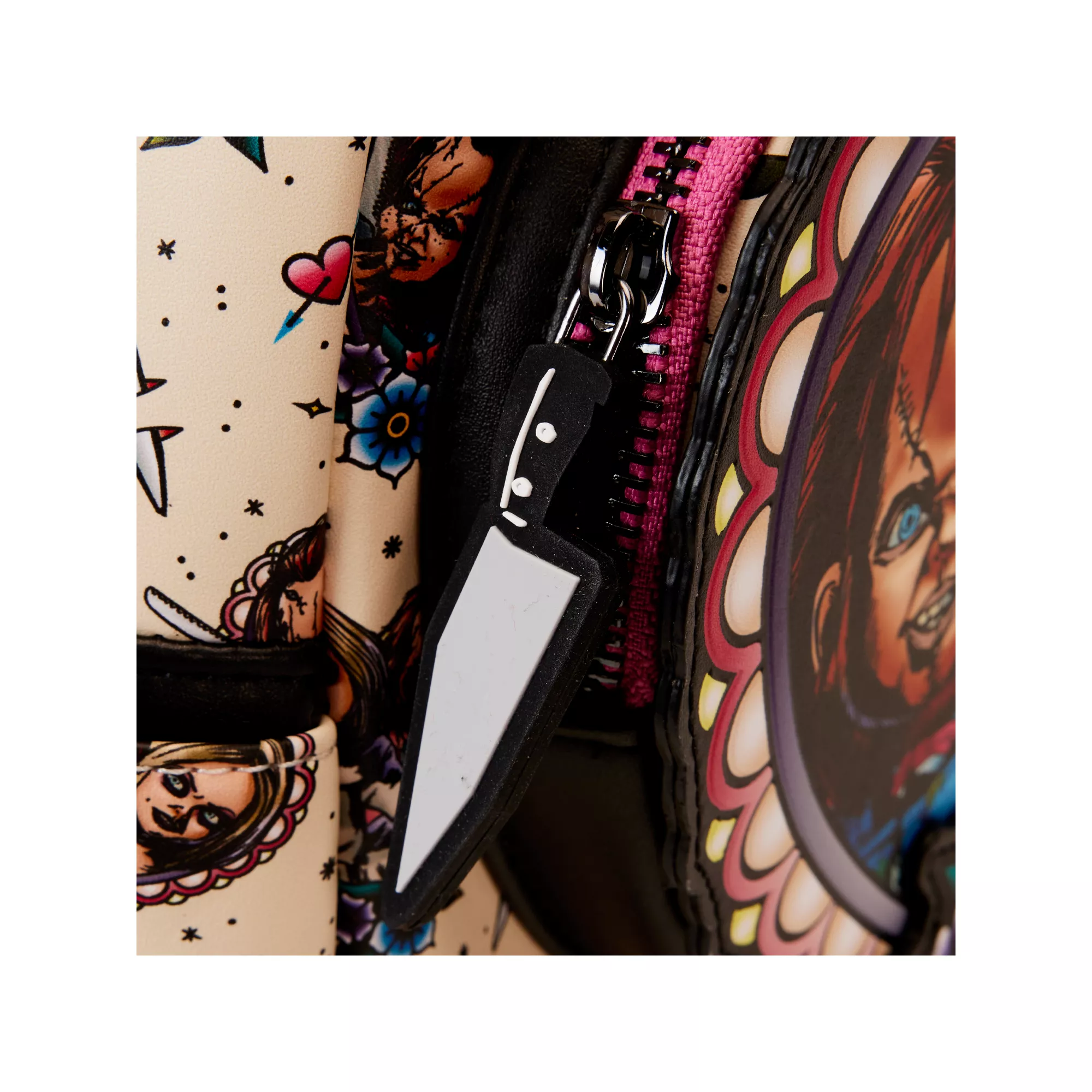 Loungefly Chucky and Tiffany Heart Mini Backpack - Bride of Chucky at Spencer's