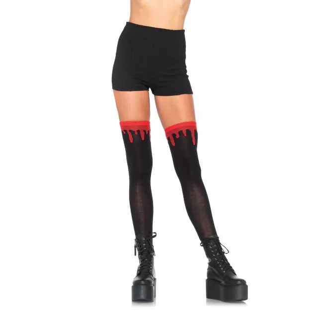 Blood Drip Thigh High Stockings at Spencer's