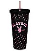 Playboy Glitter Cup with Straw - 20 oz.