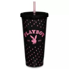 Playboy Glitter Cup with Straw - 20 oz. at Spencer's