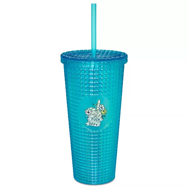 Fuck Off Textured Cup with Straw - 24 oz. at Spencer's