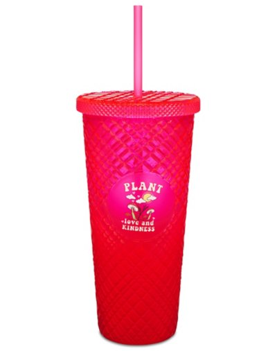 Plant Love and Kindness Textured Cup with Straw - oz