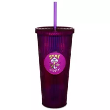 Stay Trippy Mushroom Textured Cup with Straw - 24 oz. at Spencer's