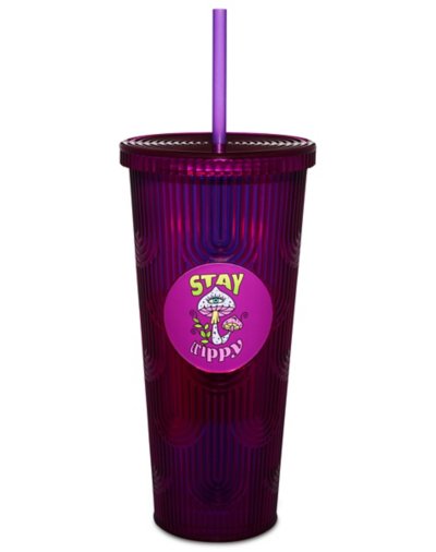 Stay Trippy Mushroom Textured Cup with Straw - oz