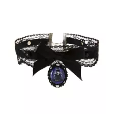 Wednesday Lace Pendant Choker Necklace - Wednesday at Spencer's