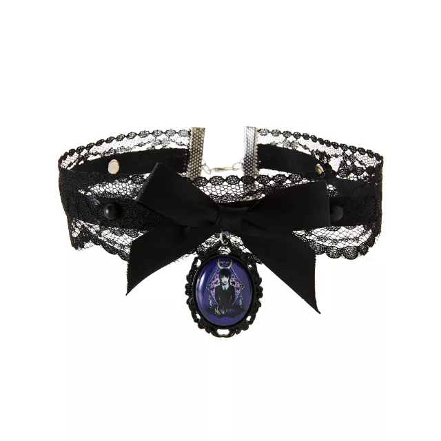 Wednesday Lace Pendant Choker Necklace - Wednesday at Spencer's