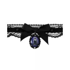 Wednesday Lace Pendant Choker Necklace - Wednesday at Spencer's