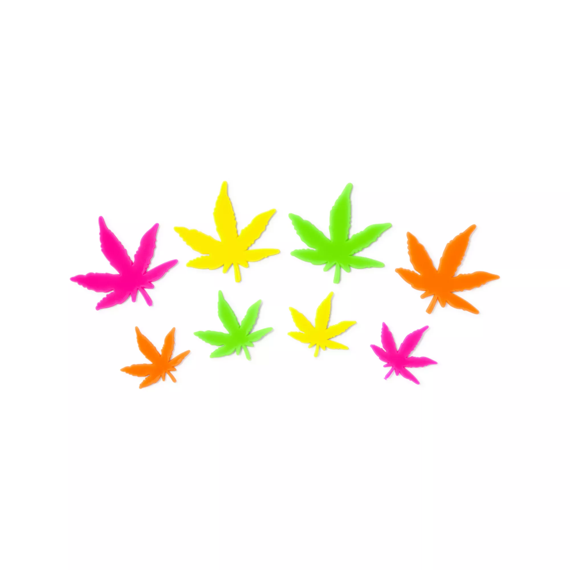 Black Light Weed Leaf Decals - 50 Pack