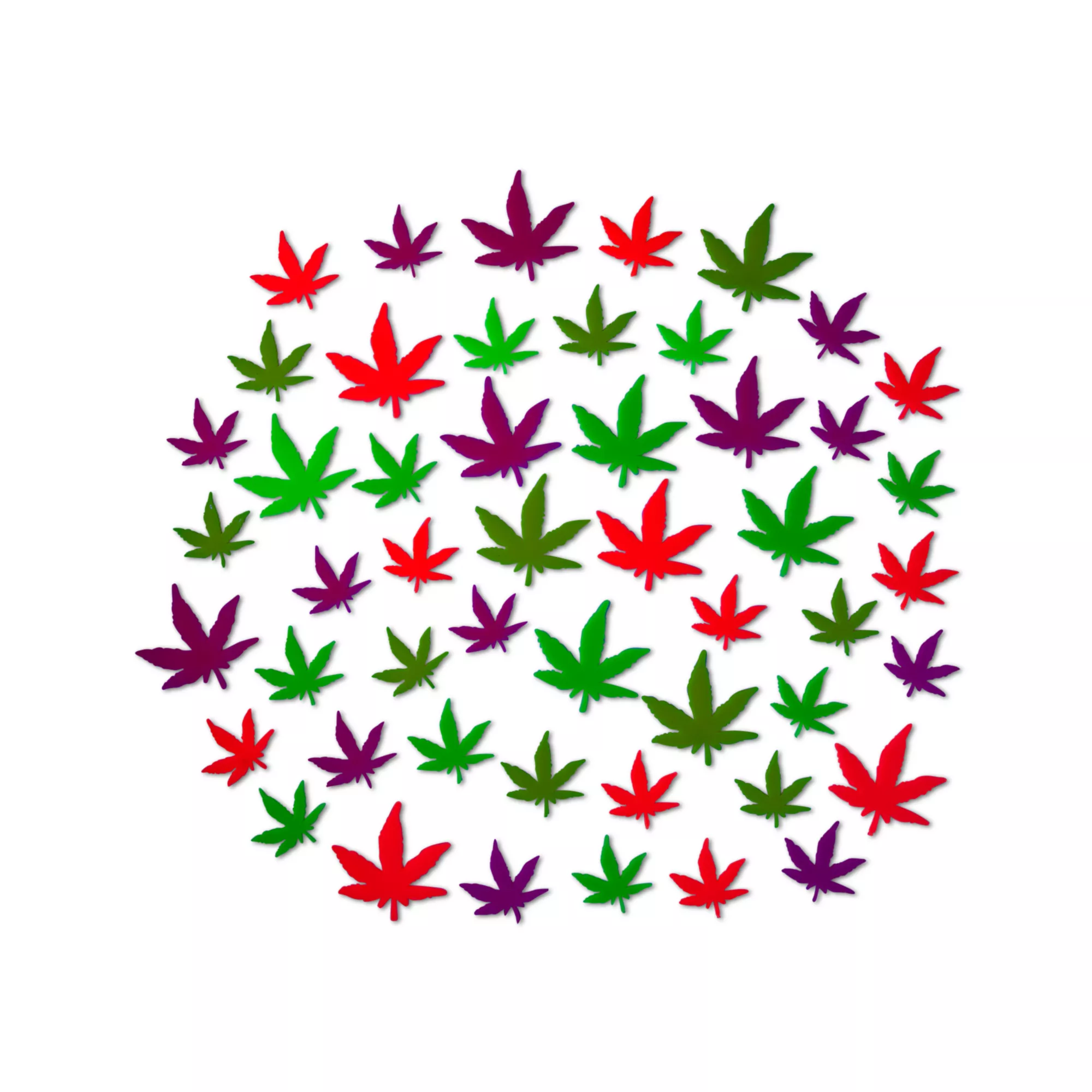 Black Light Weed Leaf Decals - 50 Pack at Spencer's