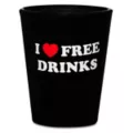 I Love Free Drinks Shot Glass 2 oz. - Danny Duncan at Spencer's