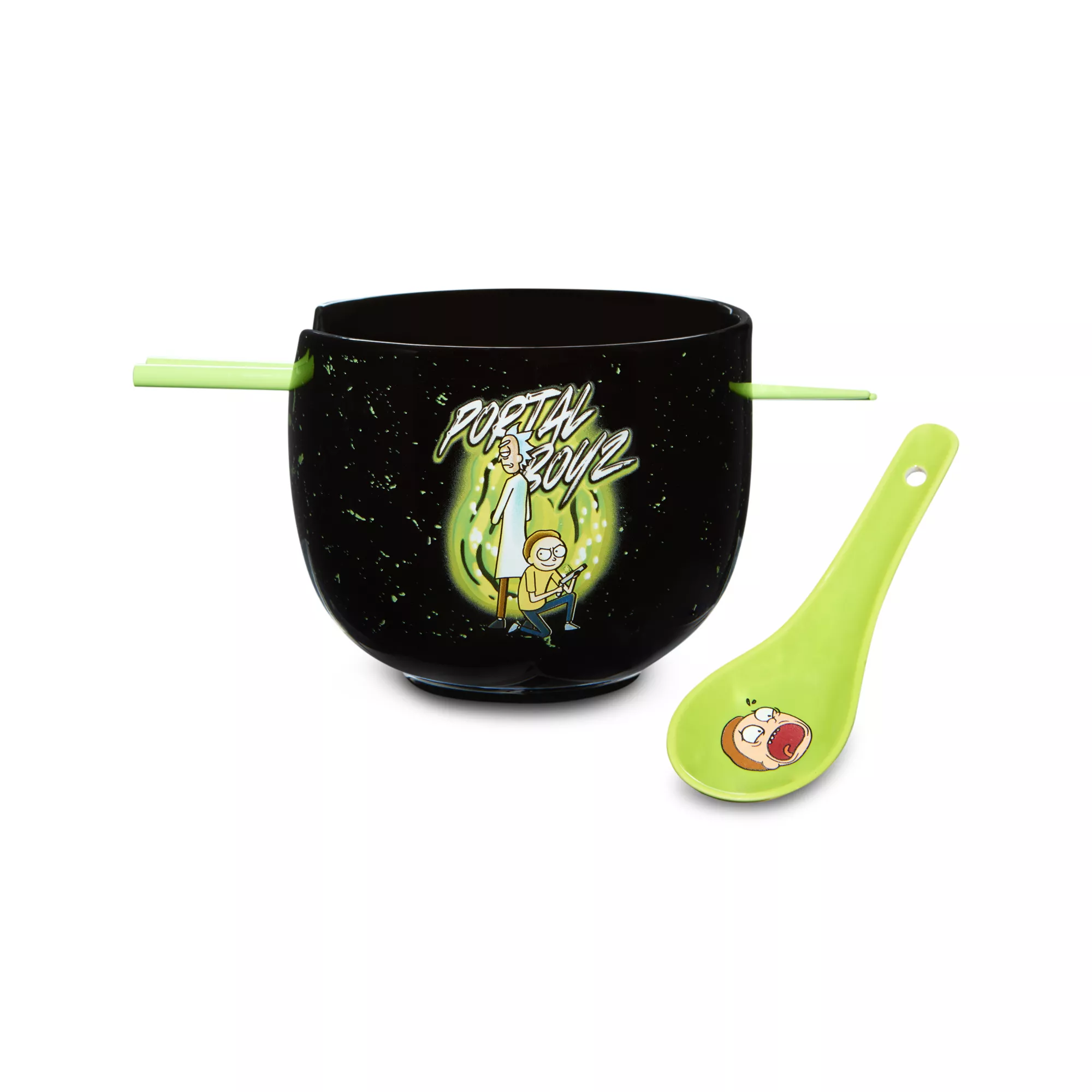 Rick and Morty Bowl and Utensil Set at Spencer's