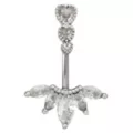 CZ Silvertone Titanium Multi-Gem Belly Ring - 14 Gauge at Spencer's